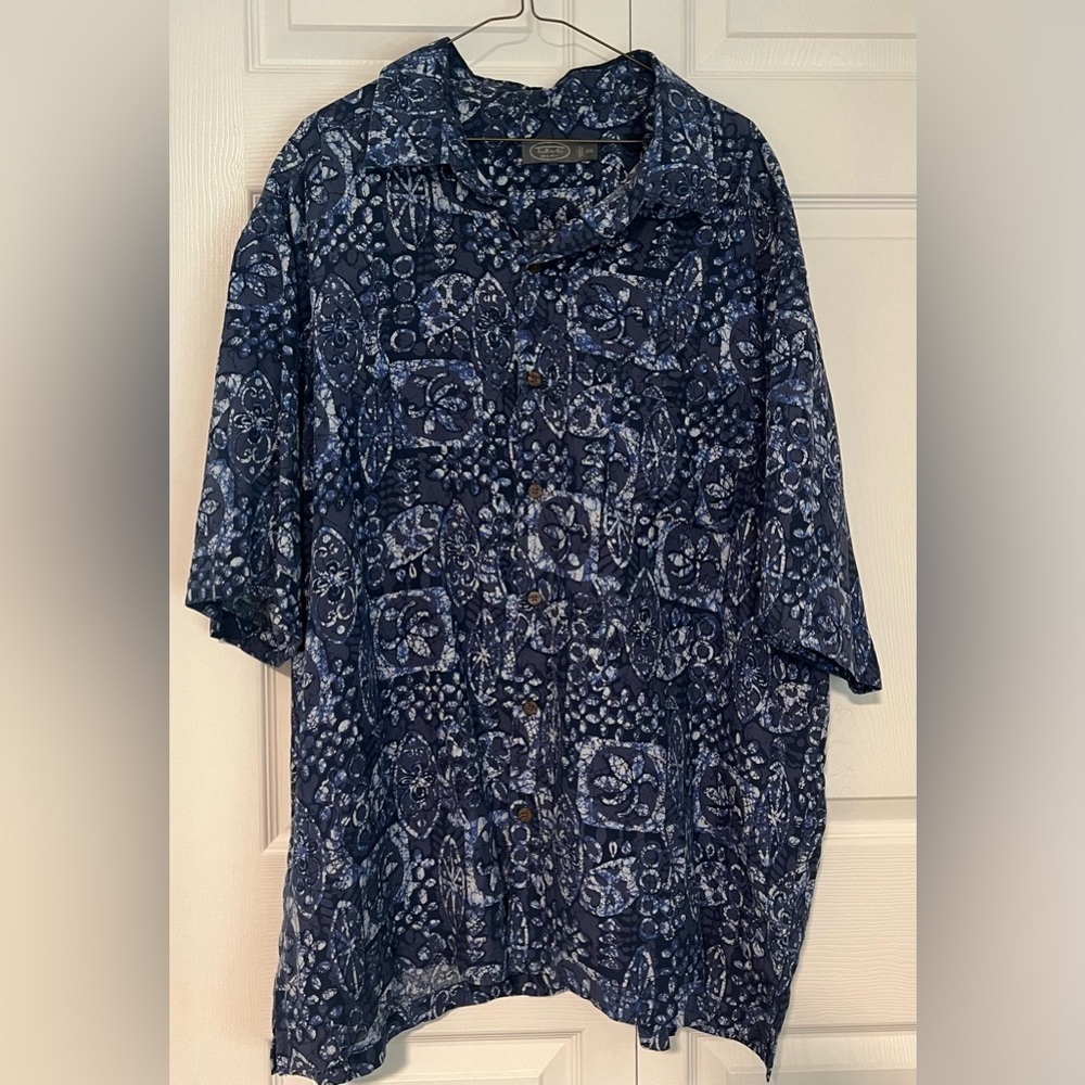 Men's Talbot's Casual Silk/Linen Button Down Short Sleeved Shirt